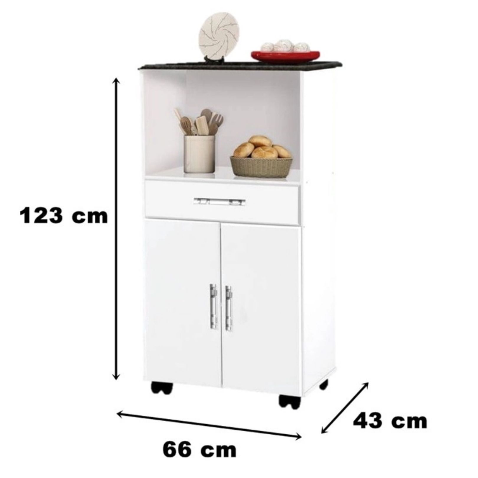 Balcão Classic Branco Com Mármorizado Passe Bem Móveis - Image 2