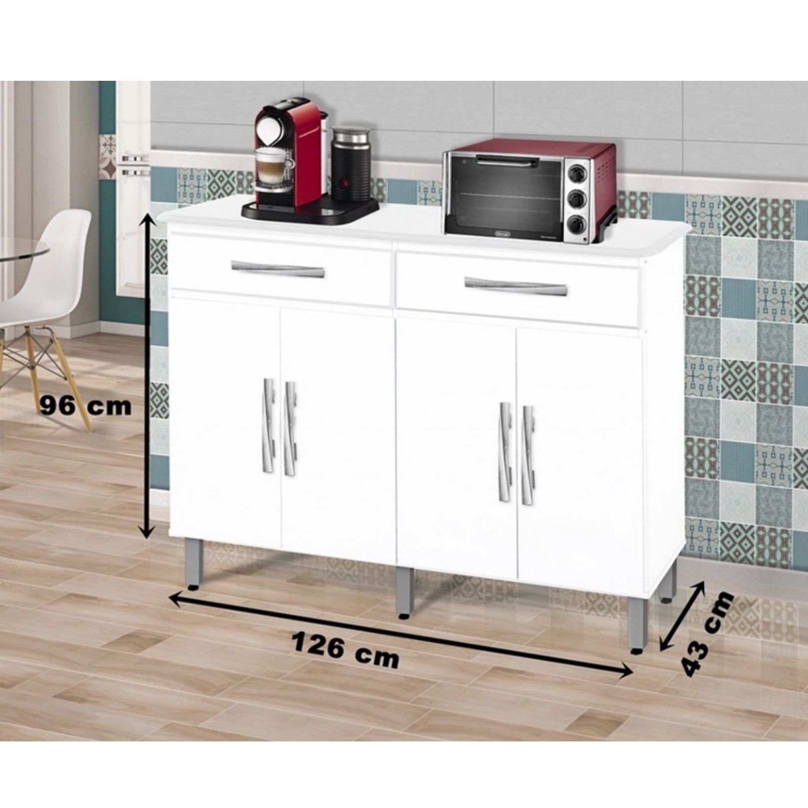 Balcão Madri Branco Passe Bem Móveis - Image 2