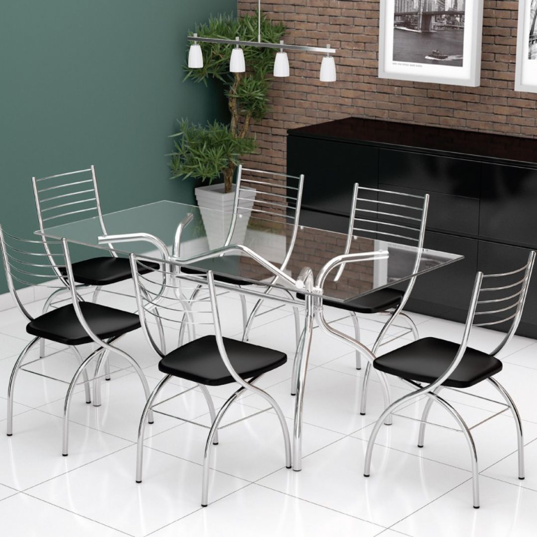 Conjunto de Mesa com 6 cadeiras- Brigatto - Image 2